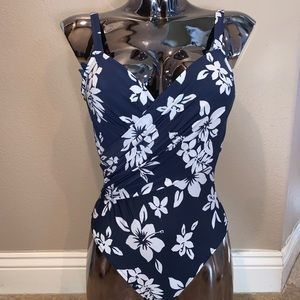 NWT Vintage Blue Hawaiian One Piece Bikini 🌺